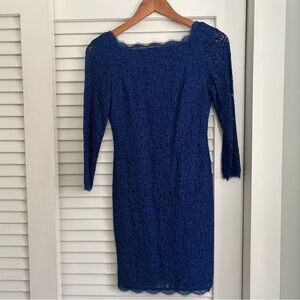 Cache Royal Blue Lace Long Sleeve Dress